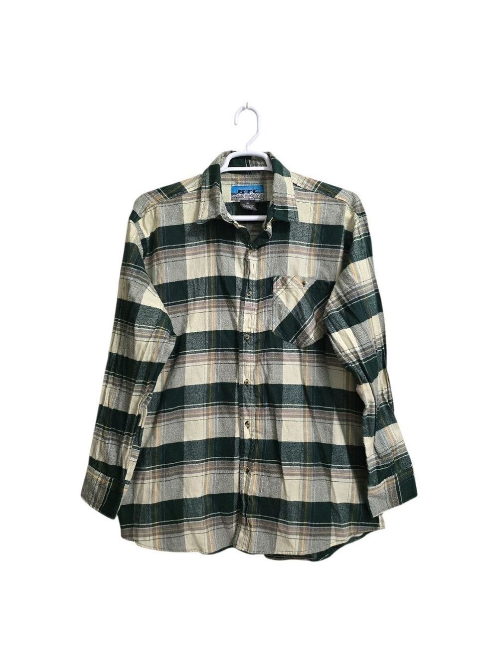 BTC Plaid Flannel Casual Button Down Sz XL
